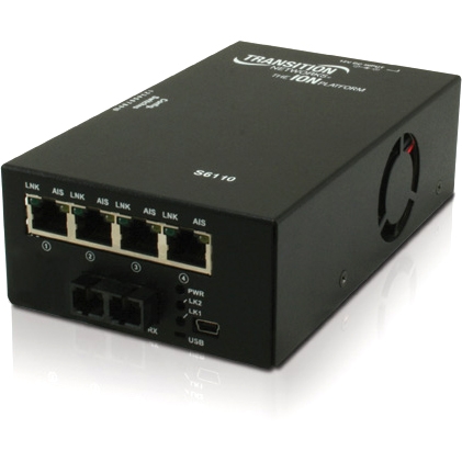 S6110-1029-A1-NA Transition Networks 4x T1/E1 Ion Without Enet 1310tx/1550rx 20km Media Converter