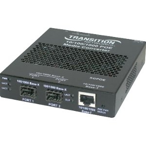 SGPOE1040-110-EU Transition 10/100/1000Base-TX SFP Gigabit PoE Media Converter