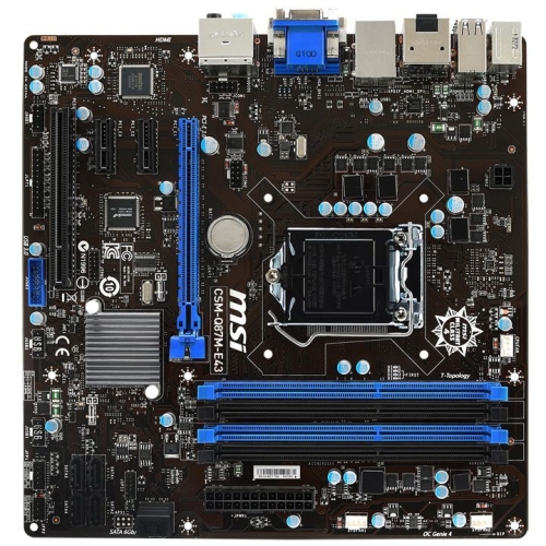 CSM-Q87M-E43 MSI LGA1150 Intel Q87 DDR3 SATA3&USB3.0 A&Gbe Motherboard (Refurbished)