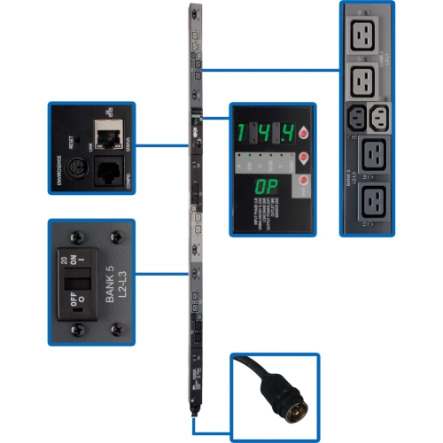 PDU3VSR6H50A Tripp Lite Switched Rackmount Pdu With Pre-instalLED Mounting Buttons 6 X Iec 60320 C13