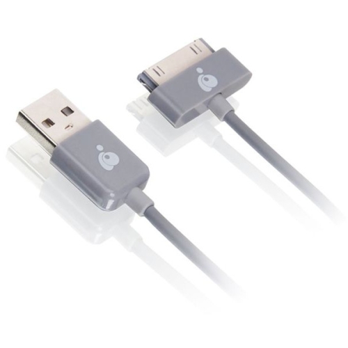 GUD01 Iogear 3.3ft (1m) USB to 30-Pin Cable USB/Proprietary for iPad, iPod, iPhone 3.28 ft 1 Pack 1 x Type A Male USB 1 x Male Proprietary Connector MFI Gray
