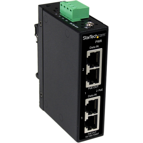 POEINJ2GI StarTech Dual Port Gigabit PoE+ Power over Ethernet Injector 48V 30-Watts Wall-Mountable