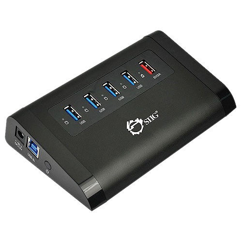 JU-H40B11-S1 SIIG USB 3.0 Quad Port Aluminum Hub with 2A Charging Port 12V/3A Adapter