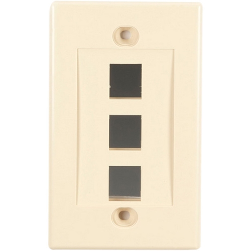 WPIV-3 Black Box 3PORT Single Gang IVORY Wallplate Value Line