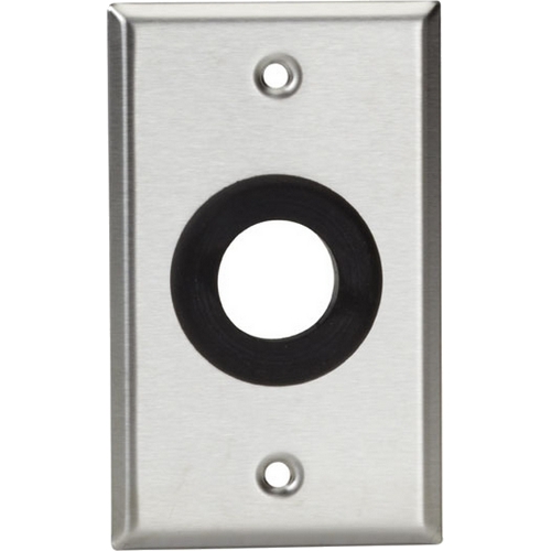 WP840 Black Box Wallplate SS Rubber Grommet