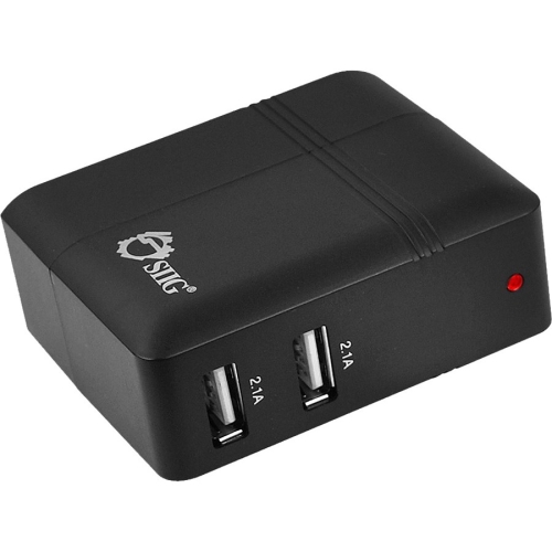 AC-PW0J12-S1 SIIG Dual Port 4.2A USB Power Adapter Black Wall Charger (Refurbished)