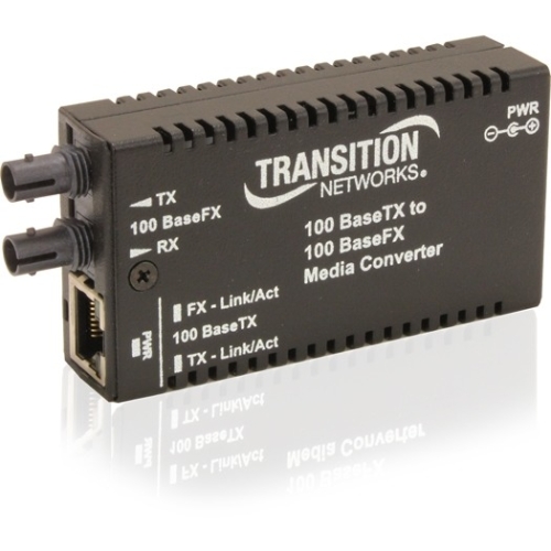 M/E-TX-FX-01(101)-NA Transition 100Base-TX (RJ-45) to 100Base-FX 1550 NM TX / 1310 NM RX Single-Fiber Single-Mode (SC) 20 Kilometers/12.4 Miles for Fast Ethernet Stand-Alone Media Converter