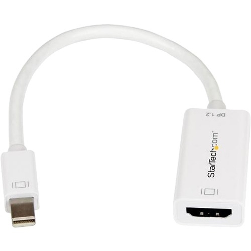 MDP2HD4KSW StarTech Mini DisplayPort 1.2 to HDMI Active Adapter White for Mac Book Pro