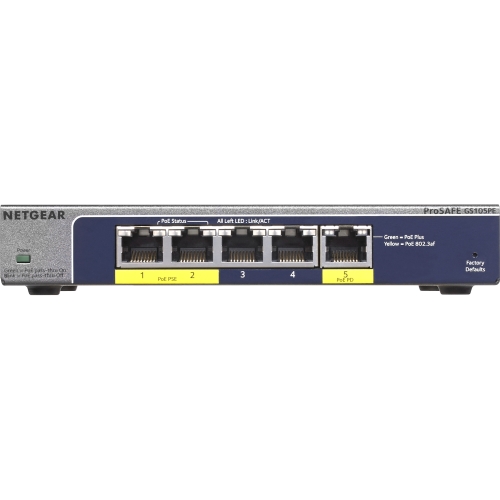 GS105PE-10000S NetGear Switch 5-Port Gigabit Plus Switch Mit Poe Desktop (Refurbished)