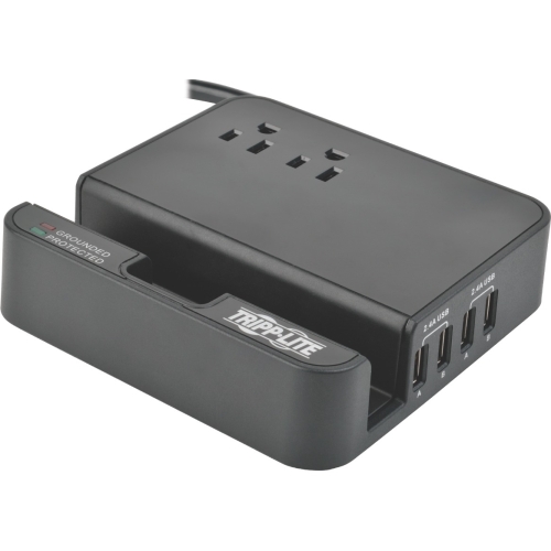 TLP26USBB Tripp Lite Quad Port 4.8AMP USB Charging Station Surge 2 Outlet iPad Tablet Stand 6ft Cord TLP26USB B