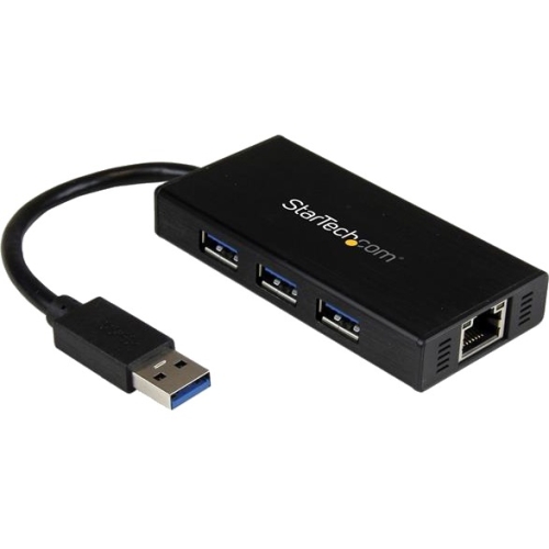 ST3300GU3B StarTech 3 Port Portable USB 3.0 Hub with Gigabit Ethernet Adapter