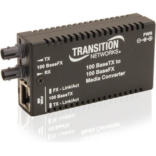 M/E-TX-FX-01-LA Transition 100Bast-TX to 100Base-FX Rj-45 ST MM 2km 3.3V Mini Fast Ethernet Media Converter