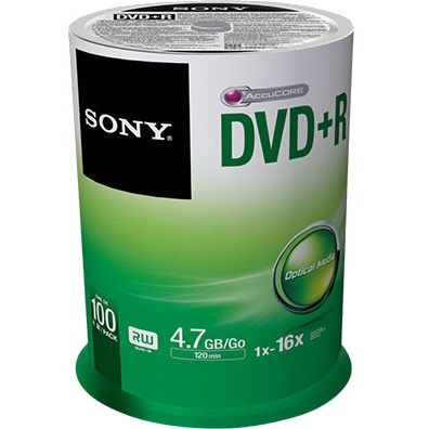 100DPR47SP/US Sony DVD+R 4.7GB for General Use 16x (100-Pack)