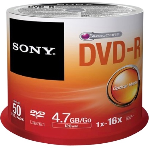 50DMR47SP/US Sony 4.7GB 16x DVD-R Branded (50-Pack)