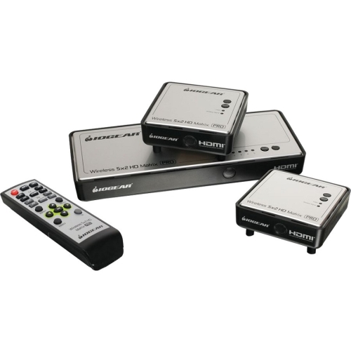 GWHDMS52MBK2 Iogear 5 x 2 HDMI Matrix Pro Long Range Wireless with One Additional Receiver