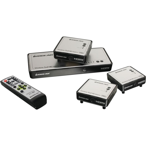 GWHDMS52MBK3 Iogear 5 x 2 HDMI Matrix Pro Long Range Wireless with Two Additional Receiver
