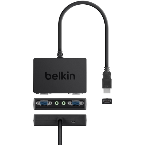 F2CD064 Belkin Dual View HDMI To 2x Vga With 3.5mm Dongle Adapter