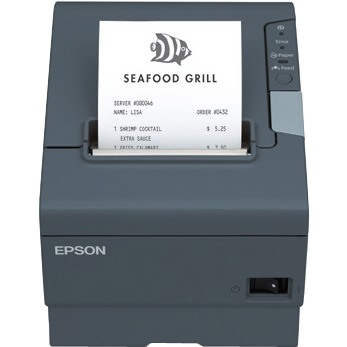 C31CA85A6242 Epson TM-T88V 20cpi / 15cpi 11.8ips Plain Paper RS-232 USB Fast Ethernet 10/100Mbps Thermal Line Receipt Printer (Refurbished)