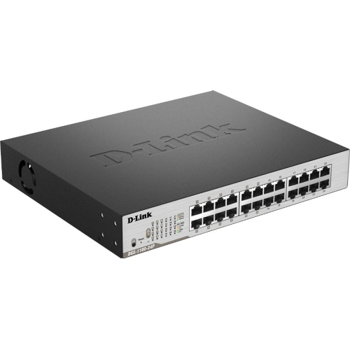 DGS-1100-24P D-Link 12-Ports 10/100/1000Mbps PoE + 12-Ports 10/100/1000Mbps Stackable Ethernet Switch (Refurbished)