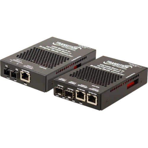SGFEB1040-130-NA Transition 10/100/1000Base-T to 1000Base-X SGL SFP Media Converter