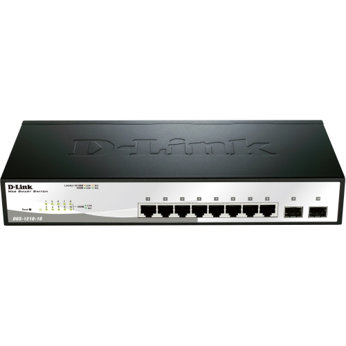 DGS-1210-10 D-Link Web Smart 8-Ports Gigabit Switch With 2 SFP Slots (Refurbished)