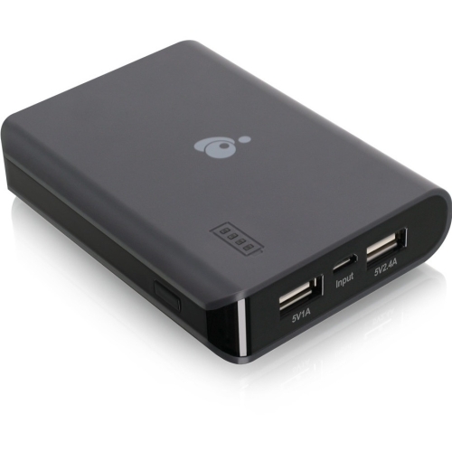GMP8K Iogear GearPower 8000mAh Capacity Mobile Power Station For iPad, iPhone, iPod, Smartphone, Tablet PC, USB Device, Gaming Console, MacBook, Notebook Lithium Ion (Li-Ion) 8000 mAh 2.40 A 5 V DC Output 3 x Black