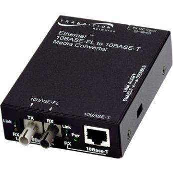 E-TBT-FRL-05(XC)-EU Transition Networks 10Base-T to 10Base-FL Single Mode Sc Ethernet Copper to Fiber Media Converter