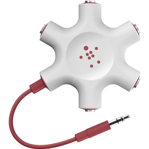 F8Z274BTRED Belkin Rockstar Universal Multi-headphone Splitter Red
