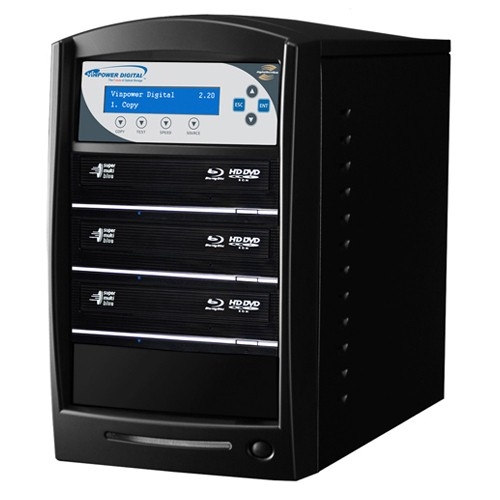 SHARKNET-3T-DVDLS Vinpower Digital LightScribe 1:3 CD/DVD Duplicator Standalone DVD-ROM, DVD-Writer 20x DVD+R, 12x DVD-R, 8x DVD+R, 48x CD-R, 20x DVD-R 6x DVD-R/RW, 8x DVD+R/RW, 32x CD-RW USB