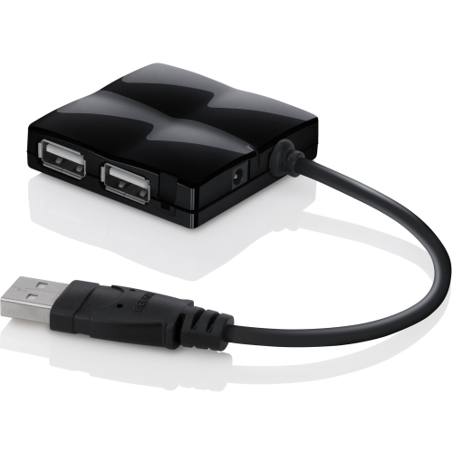 F4U019VBLK Belkin 4-Port USB 2.0 Travel Hub (Refurbished)