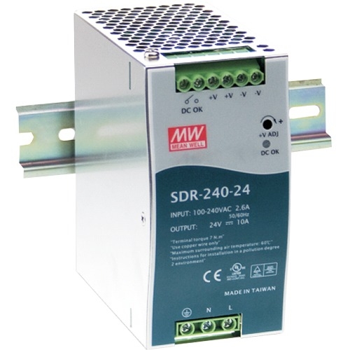SDR-240-24 B+B 240-Watts 120-230V AC 94% Efficiency Power Supply