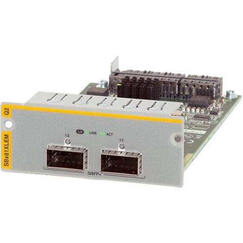 AT-SBX81XLEM/Q2 Allied Telesis Dual-Ports 40Gbps 40GBase-X Gigabit Ethernet QSFP+ Line Card Expansion Module