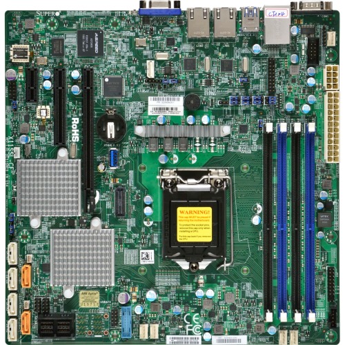MBD-X11SSL-CF-B SuperMicro X11SSL-CF Socket LGA 1151 Intel C232 Chipset Intel Xeon E3-1200 v6/v5 7th/6th Generation Core i3 / Pentium / Celeron Processors Support DDR4 4x DIMM 6x SATA3 6.0Gb/s Micro-ATX Server Motherboard (Refurbished)