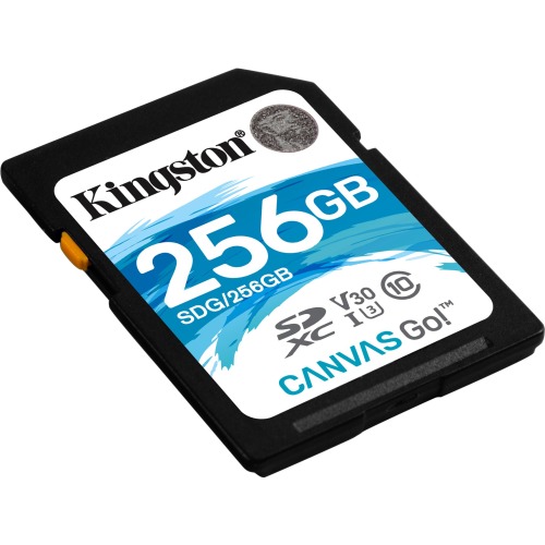 SDG/256GB Kingston Canvas Go! 256GB SDXC Class 10/UHS-I (U3) 90 MB/s Read 45 MB/s Write