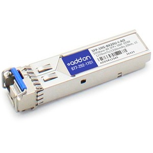 SFP-10G-BX20U-I-AO AddOn 10Gbps 10GBase-BX Single-mode Fiber 20km 1270nmTX/1330nmRX LC Connector SFP+ Transceiver Module for Cisco Compatible