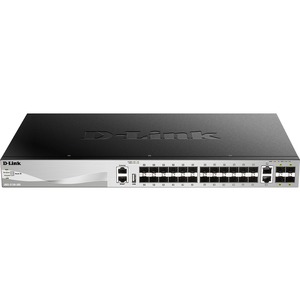 DGS-3130-30S D-Link Ethernet Switch - 2 Ports - Manageable - Gigabit Ethernet - 1000Base-X - 3 Layer Supported - Modular - 24 SFP Slots - Power Supply - Optical Fiber, Twisted  (Refurbished)
