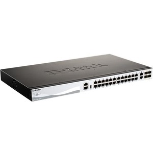 DGS-3130-30PS D-Link Ethernet Switch - 26 Ports - Manageable - Gigabit Ethernet - 1000Base-T - 3 Layer Supported - Modular - Power Supply - Optical Fiber, Twisted  (Refurbished)