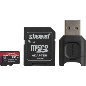 MLPMR2/256GB Kingston Canvas React Plus 256GB MicroSDXC Class 10 UHS-I U3 285MB/s Read/ 165MB/s Write Memory Card