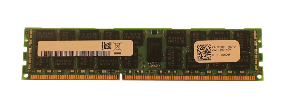 020D6F Dell 16GB PC3-12800 DDR3-1600MHz ECC Registered CL11 240-Pin DIMM 1.35V Low Voltage Dual Rank Memory Module
