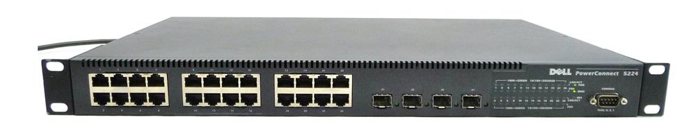 03N359 Dell PowerConnect 5224 24-Ports 10/100/1000BASE-T Auto-sensing Gigabit Ethernet Switch (Refurbished)