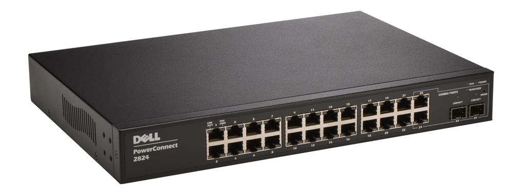 0F491K Dell PowerConnect 2824 24-Ports 10/100/1000Base-T Managed Switch (Refurbished)