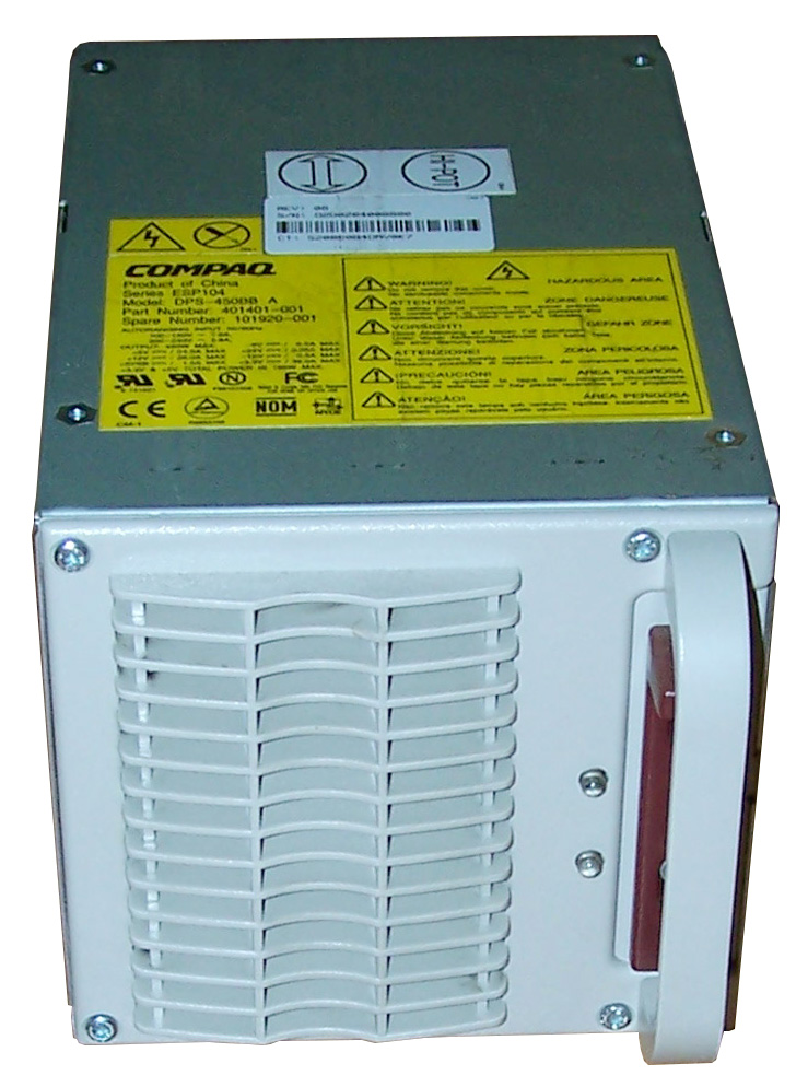101920-001 Compaq 450-Watts 100-240V AC Redundant Hot Swap Power Supply with Active PFC for ProLiant DL580 G1 Server