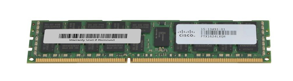 15-13491-01 Cisco 8GB PC3-10600 DDR3-1333MHz ECC Registered CL9 240-Pin DIMM 1.35V Low Voltage Dual Rank Memory Module