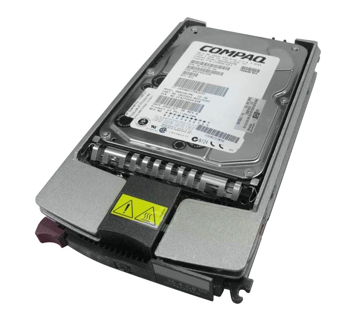 233806-003 HP 36.4GB 10000RPM Ultra-160 SCSI 80-Pin LVD Hot Swap 3.5-inch Internal Hard Drive