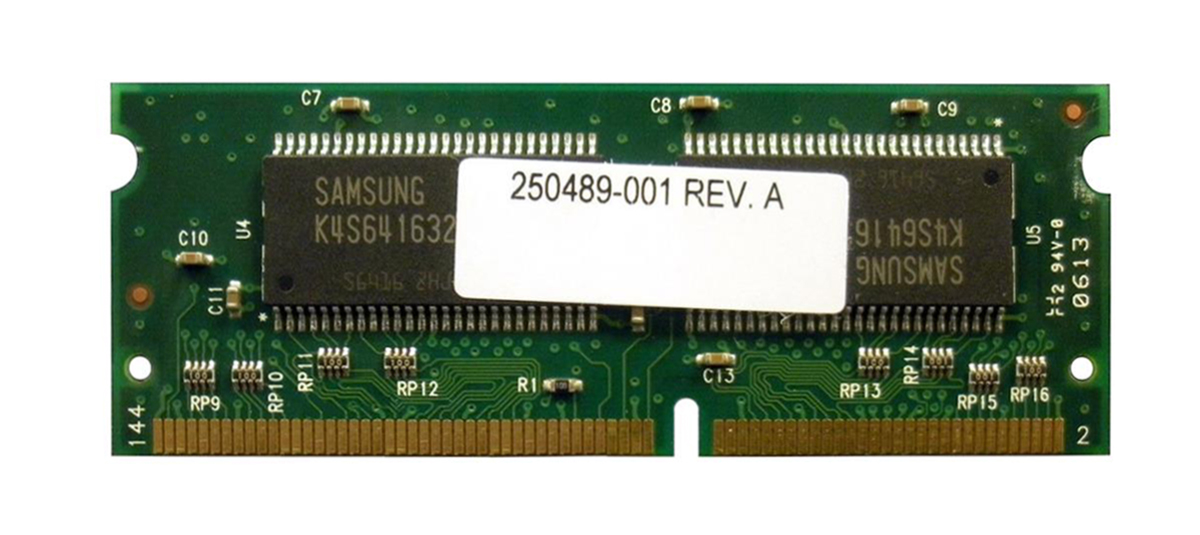 250489-001 Printronix 32MB PC100 100MHz non-ECC Unbuffered CL2 144-Pin SoDimm Memory Module