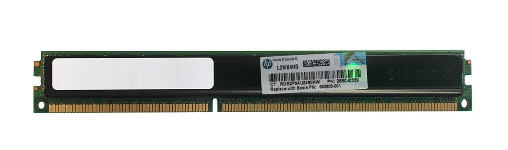2660-0339 HP 8GB PC3-10600 DDR3-1333MHz ECC Registered CL9 240-Pin DIMM 1.35V Low Voltage Very Low Profile (VLP) Dual Rank Memory Module