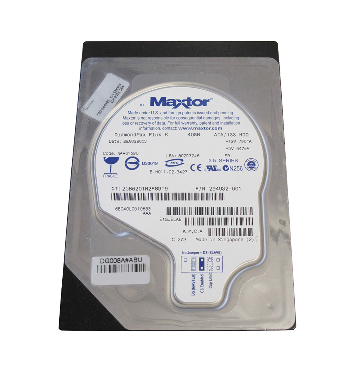 294932-001 Compaq 40GB 7200RPM IDE Ultra ATA-133 3.5-inch Internal Hard Drive