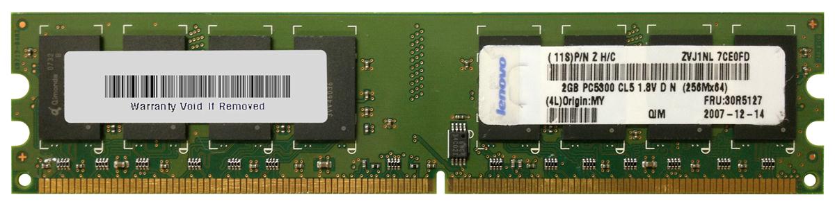 30R5127 IBM 2GB PC2-5300 DDR2-667MHz non-ECC Unbuffered CL5 240-Pin DIMM Dual Rank Memory Module