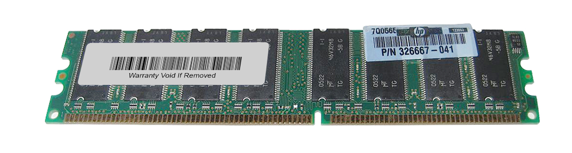 326667-041 HP 256MB PC3200 DDR-400MHz non-ECC Unbuffered CL3 184-Pin DIMM Memory Module