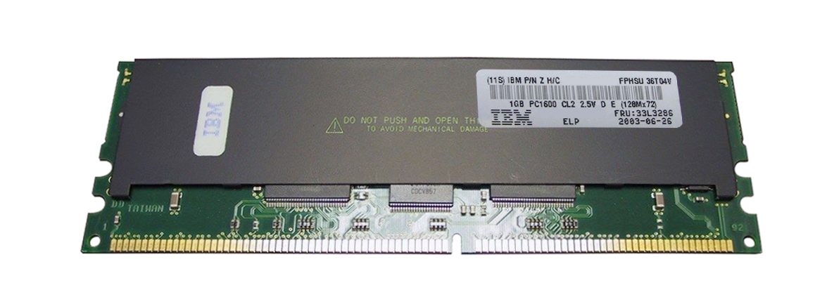 33L3286 IBM 1GB PC1600 DDR-200MHz Registered ECC CL2 184-Pin DIMM 2.5V Memory Module